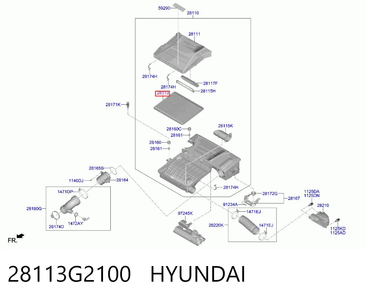 28113G2100 Hyundai/Kia Воздушный фильтр двигателя