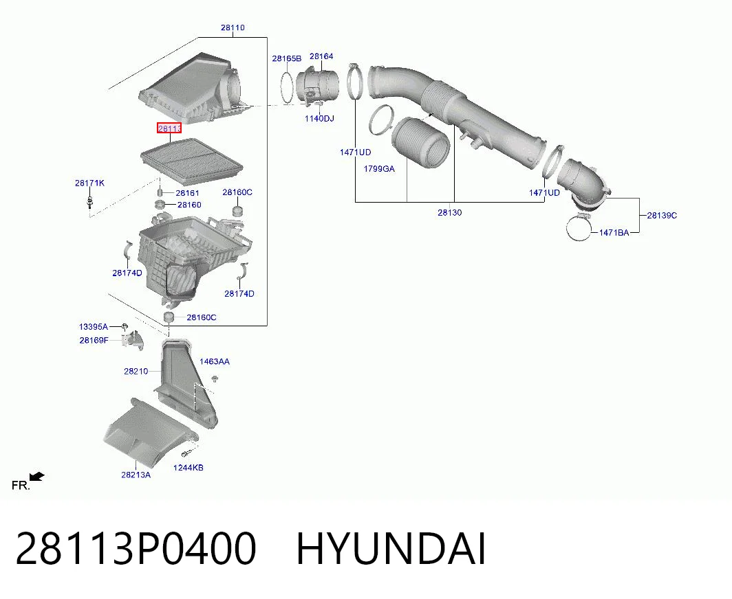 28113P0400 Hyundai/Kia Воздушный фильтр двигателя
