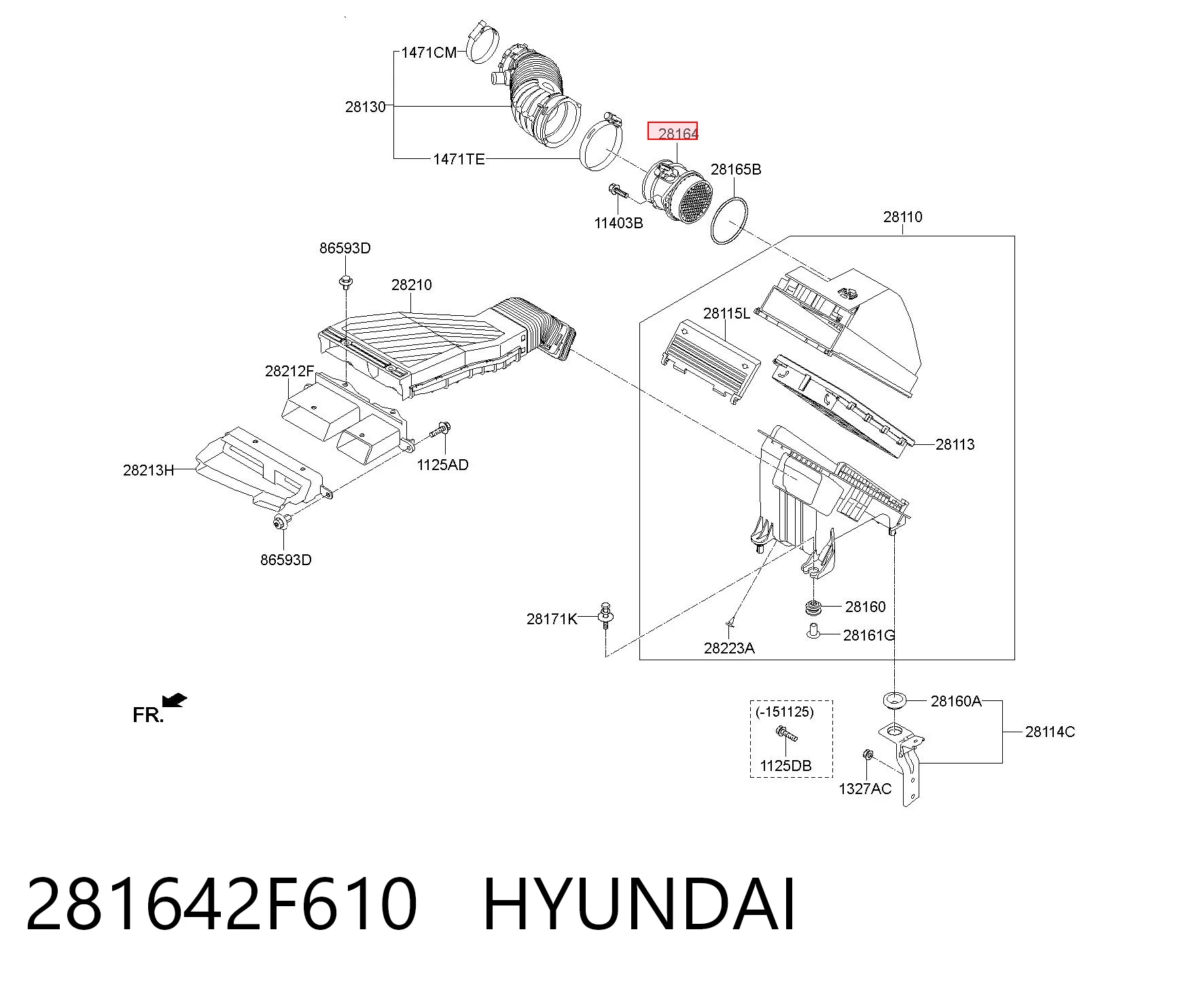 281642F610 Hyundai/Kia Датчик расхода воздуха