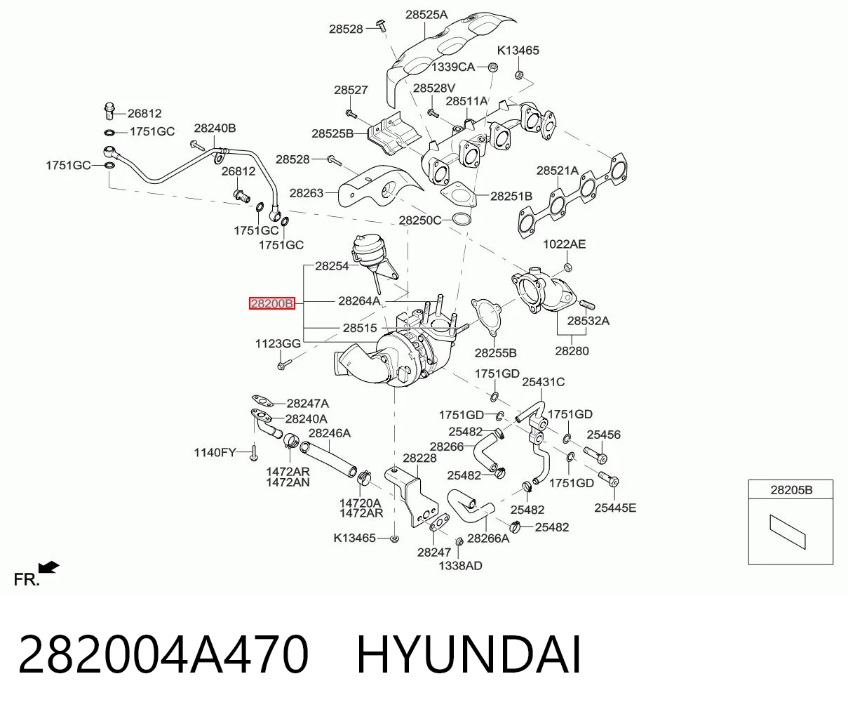 282004A470 Hyundai/Kia Турбонаддув