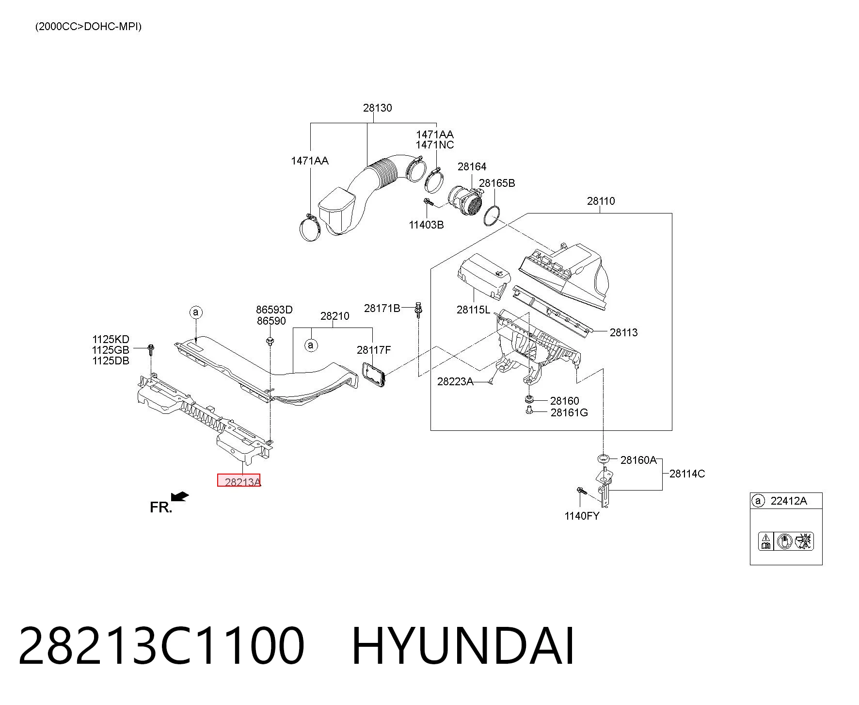 28213C1100 Hyundai/Kia Воздухозаборник воздушного фильтра