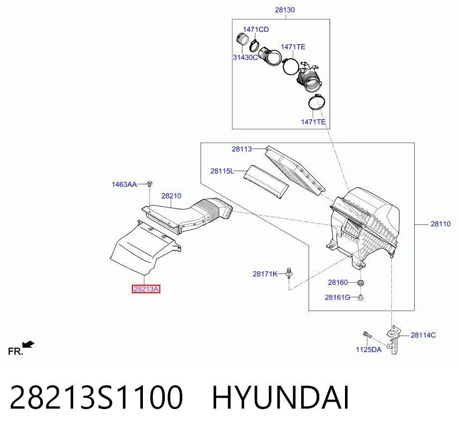 28213S1100 Hyundai/Kia Воздухозаборник воздушного фильтра