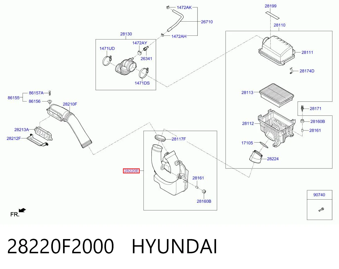 28220F2000 Hyundai/Kia Резонатор воздушного фильтра