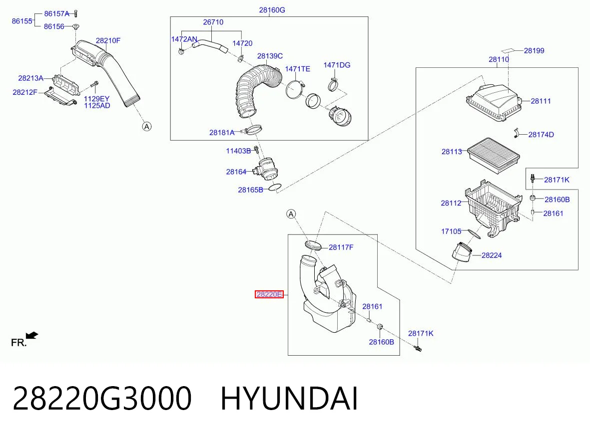 28220G3000 Hyundai/Kia Резонатор воздушного фильтра