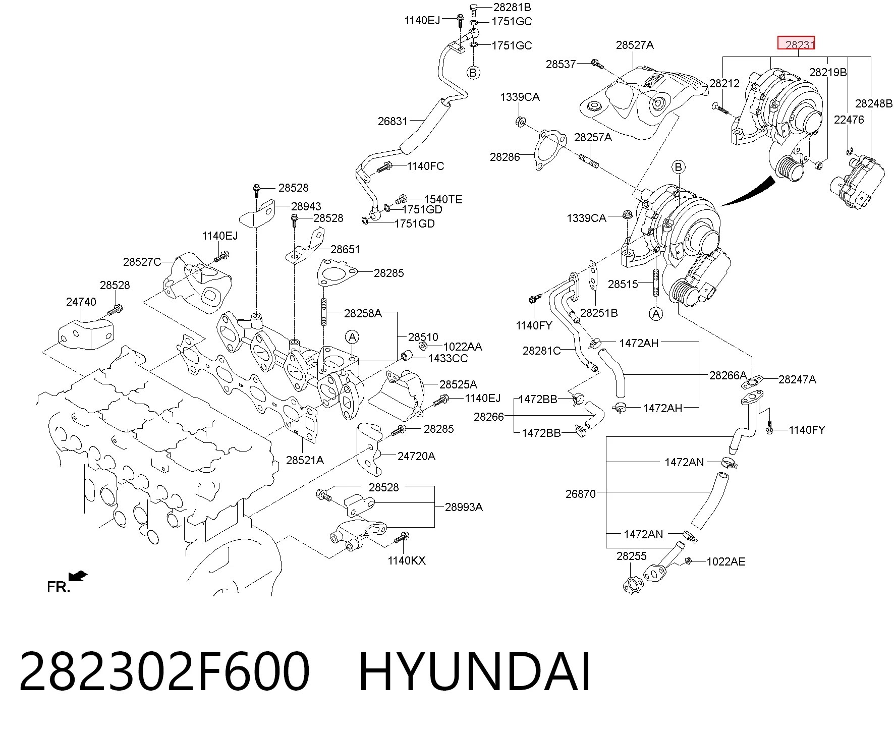 282302F600 Hyundai/Kia Турбонаддув