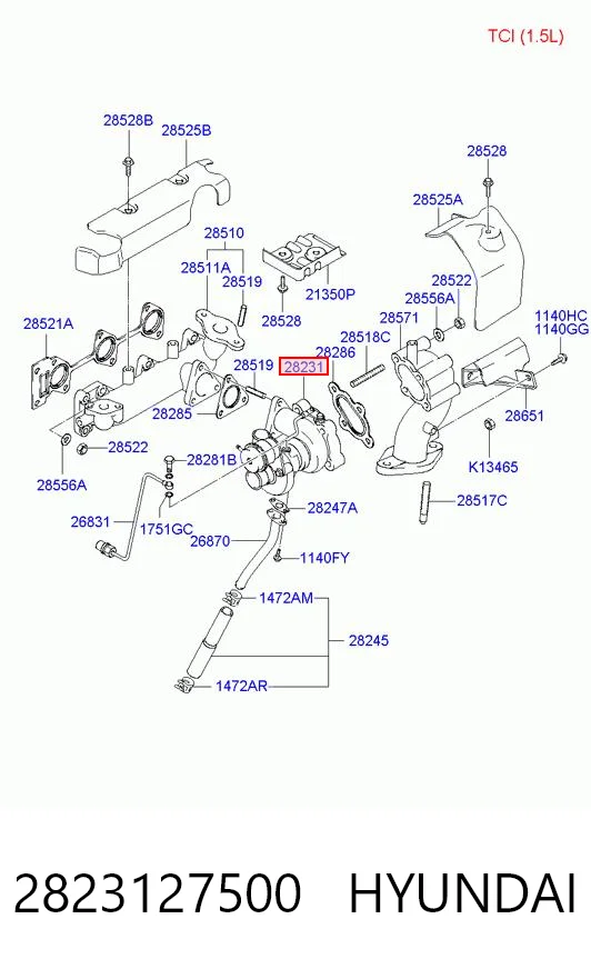 2823127500 Hyundai/Kia Турбонаддув