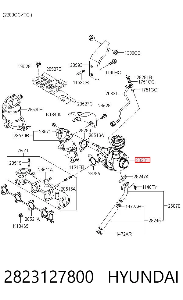 2823127800 Hyundai/Kia Турбонаддув