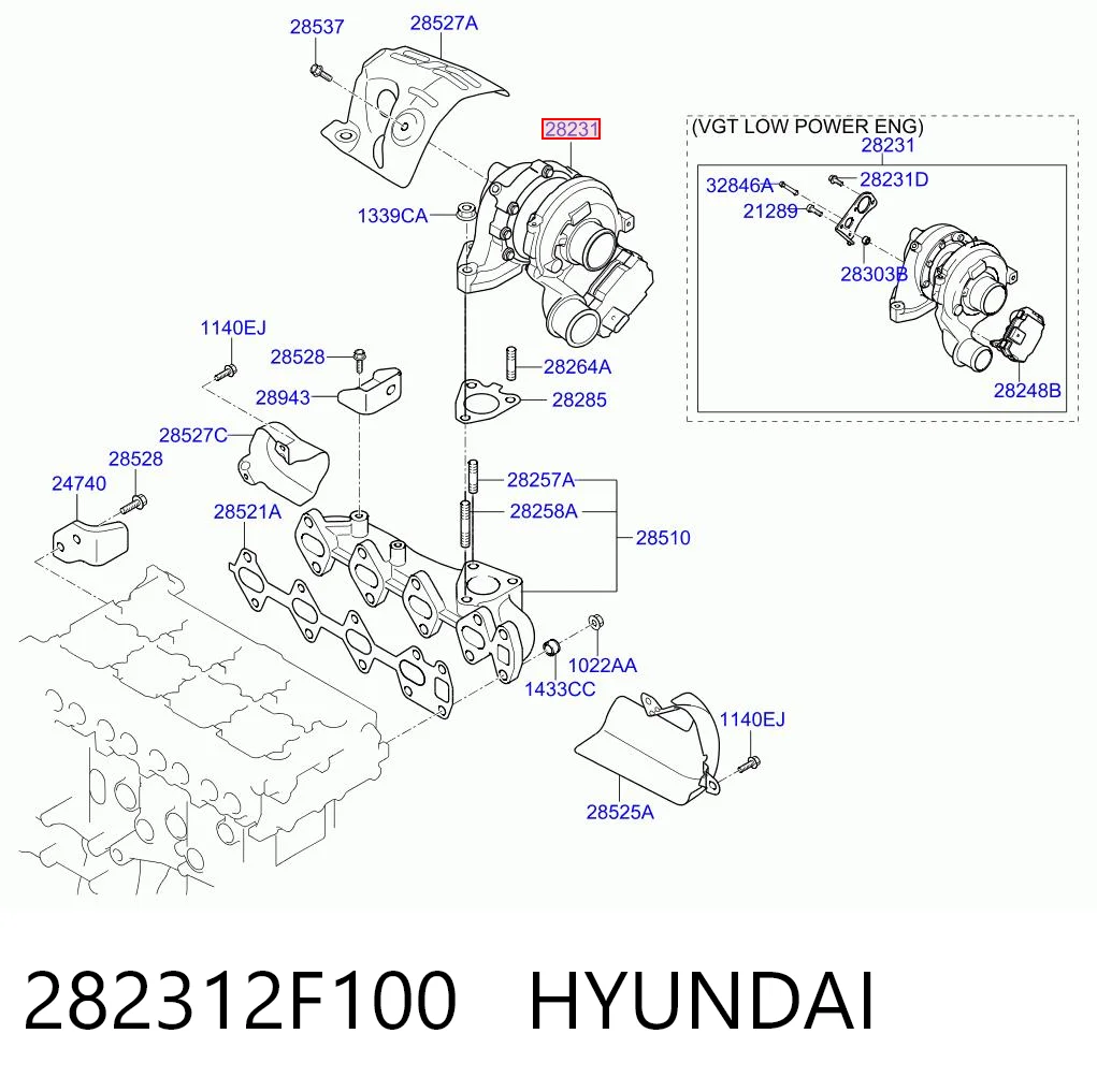282312F100 Hyundai/Kia Турбонаддув