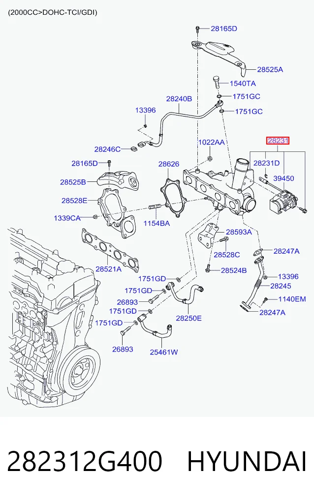 282312G400 Hyundai/Kia Турбонаддув