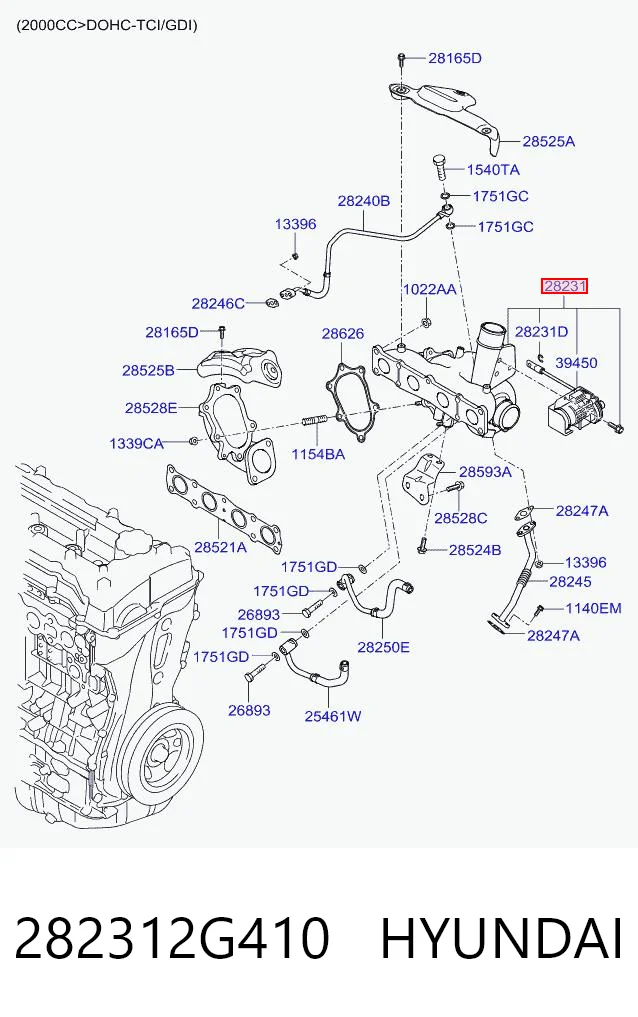282312G410 Hyundai/Kia Турбонаддув