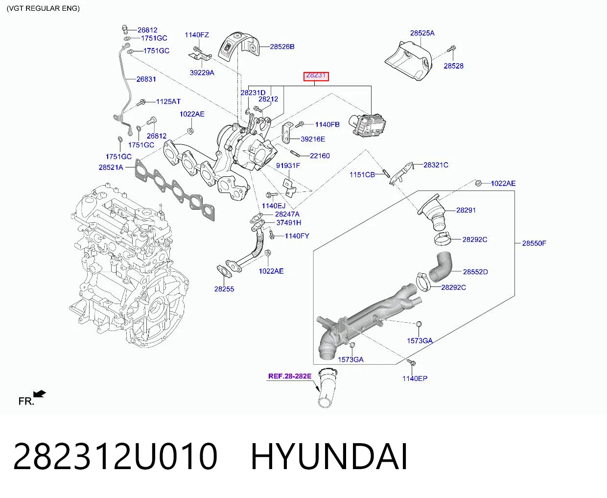282312U010 Hyundai/Kia Турбонаддув