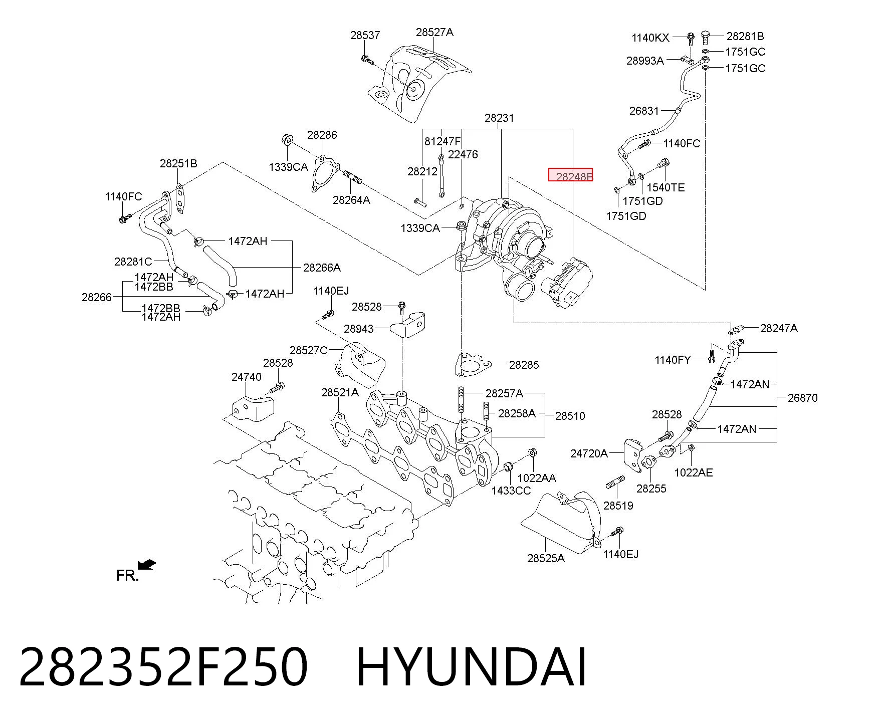 282352F250 Hyundai/Kia Модуль управления турбиной