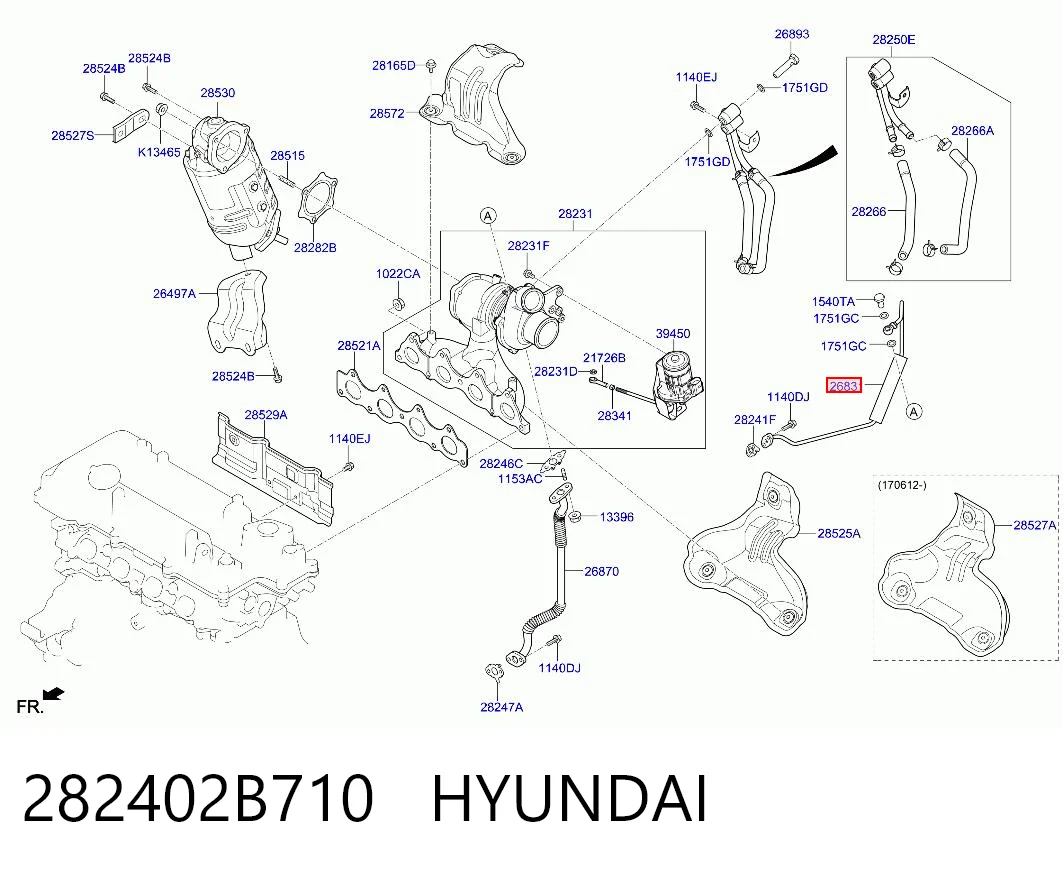 282402B710 Hyundai/Kia Подача масляная труба