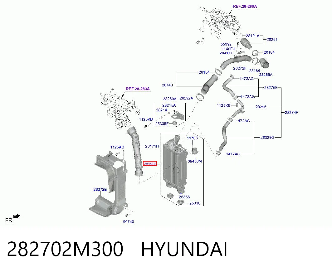282702M300 Hyundai/Kia Охладитель наддувочного воздуха