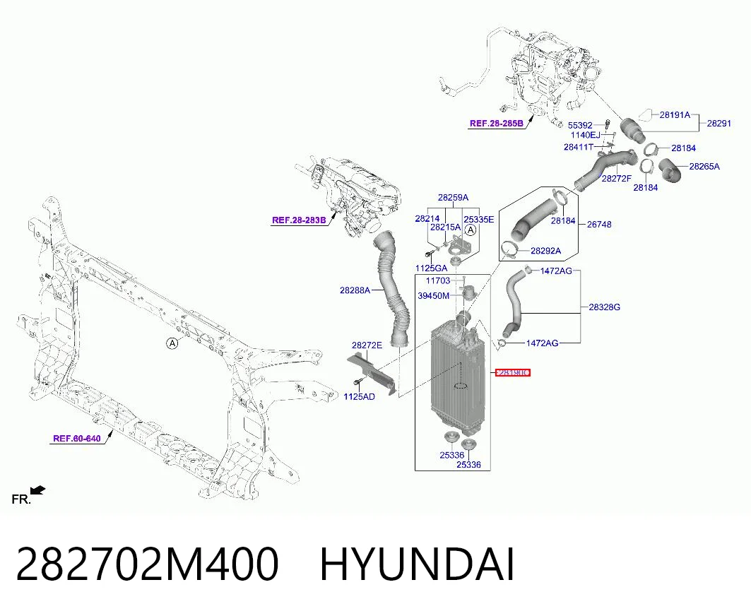 282702M400 Hyundai/Kia Охладитель наддувочного воздуха