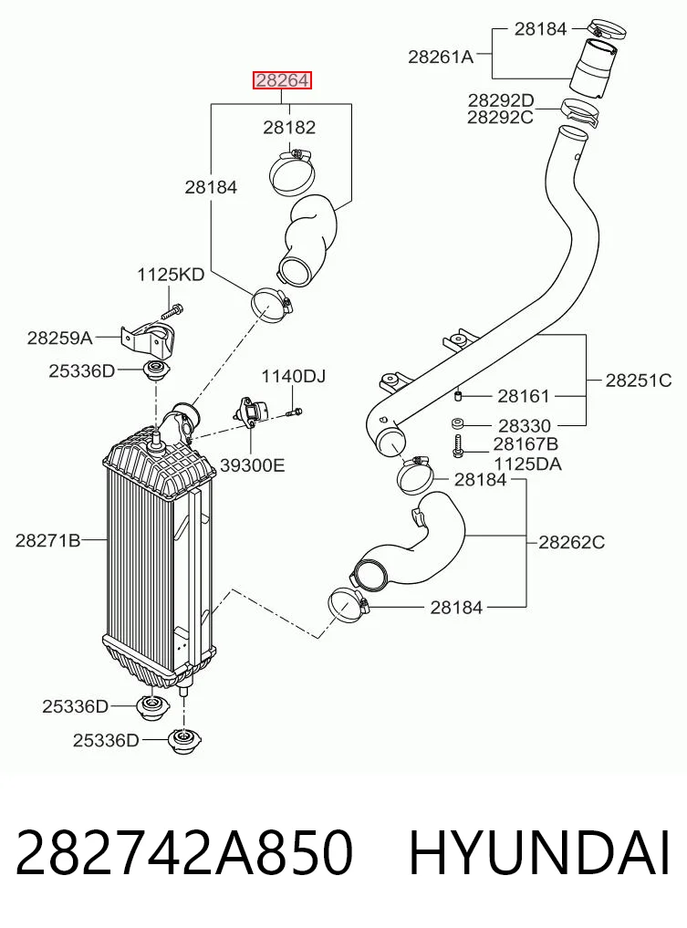 282742A850 Hyundai/Kia Патрубок интеркуллера