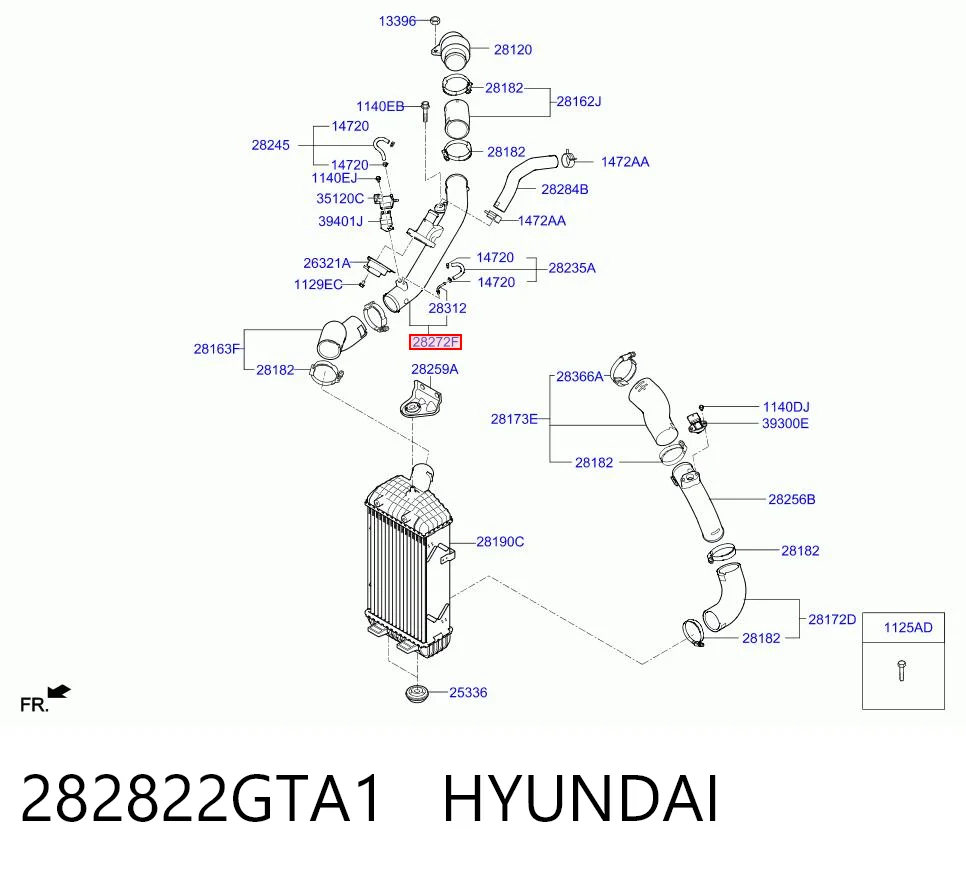 282822GTA1 Hyundai/Kia Патрубок интеркуллера