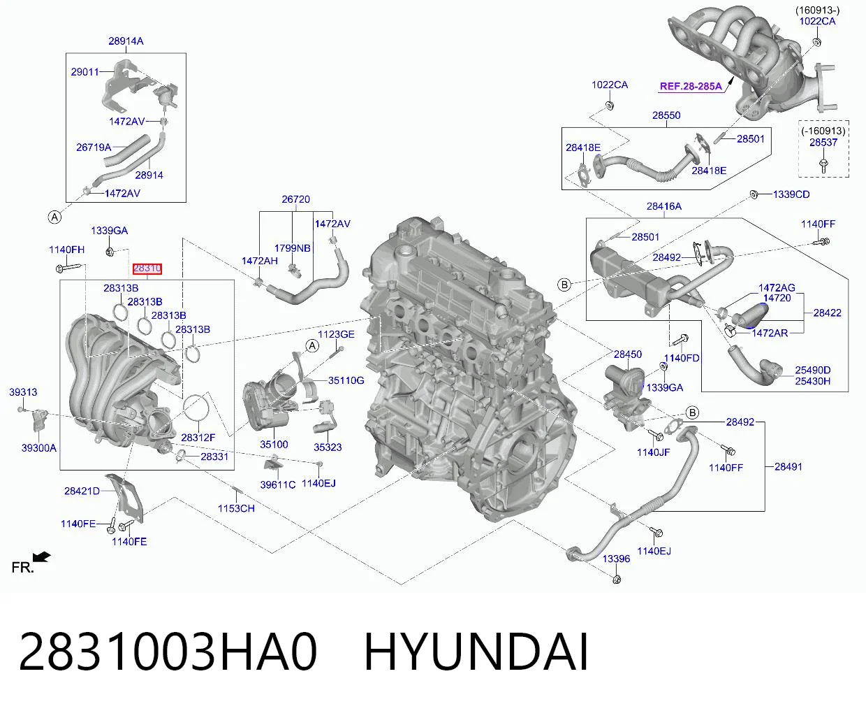 2831003HA0 Hyundai/Kia Коллектор впускной