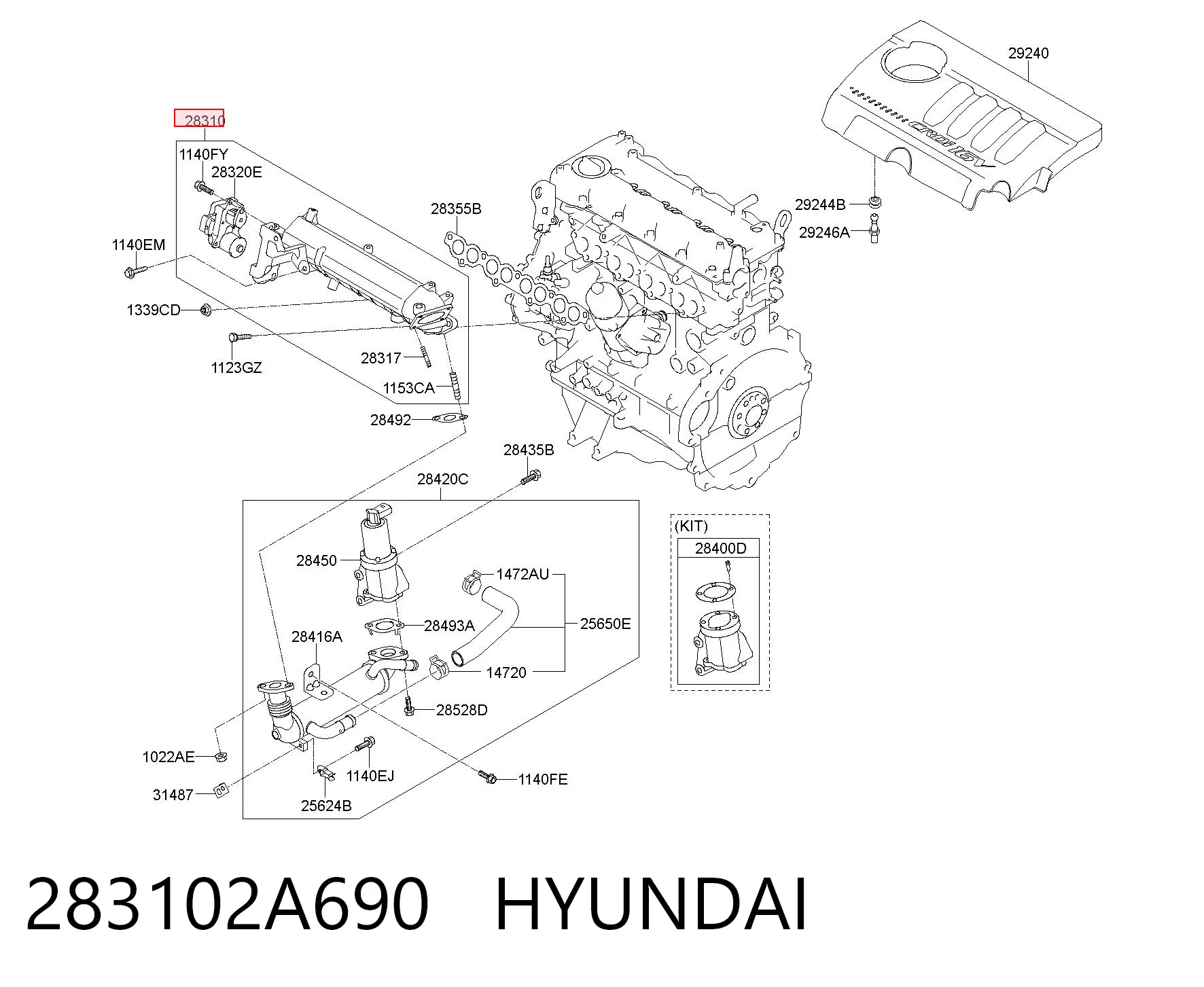 283102A690 Hyundai/Kia Коллектор впускной