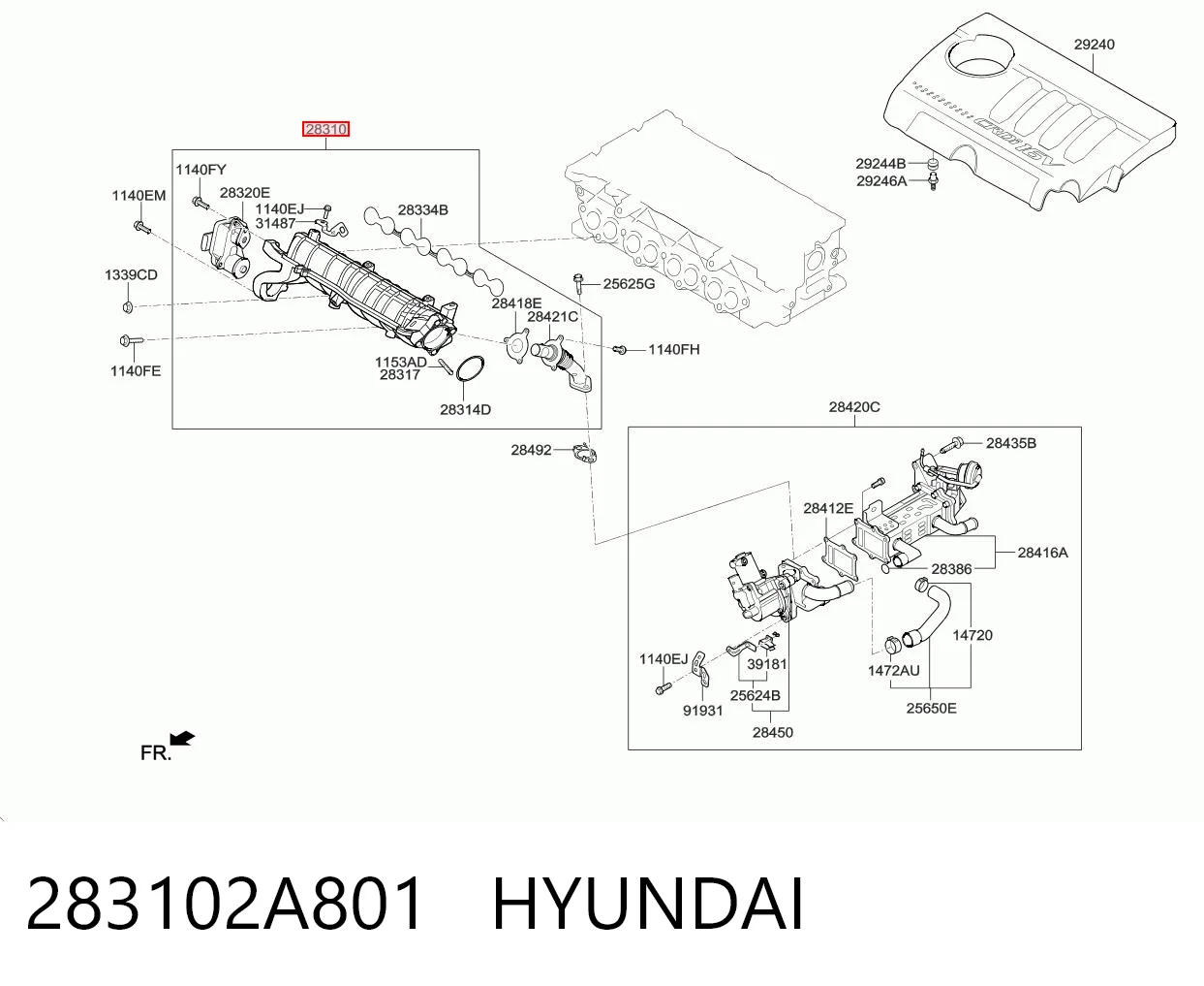 283102A801 Hyundai/Kia Коллектор впускной