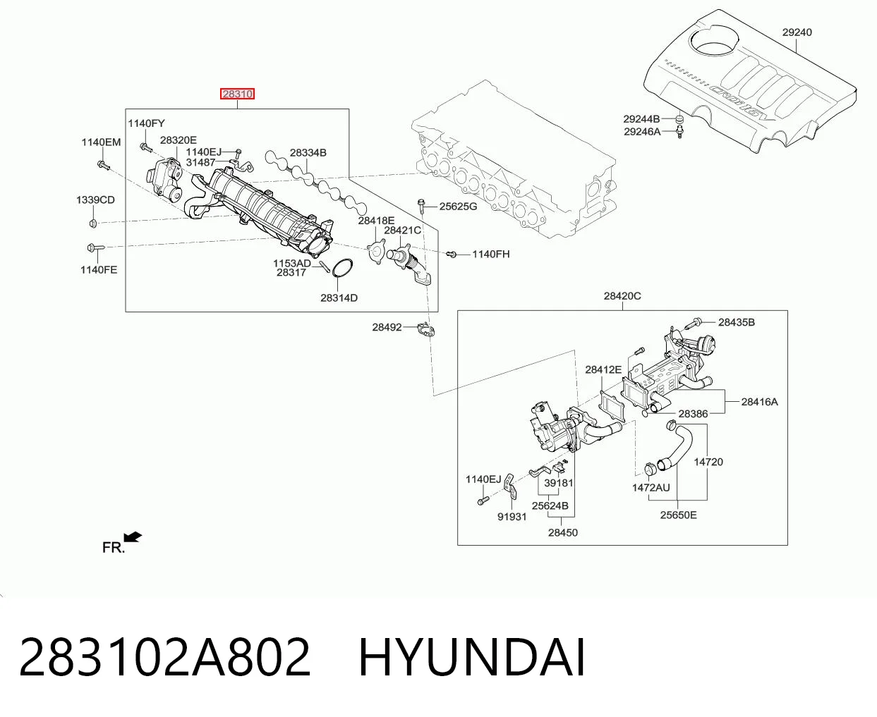 283102A802 Hyundai/Kia Коллектор впускной