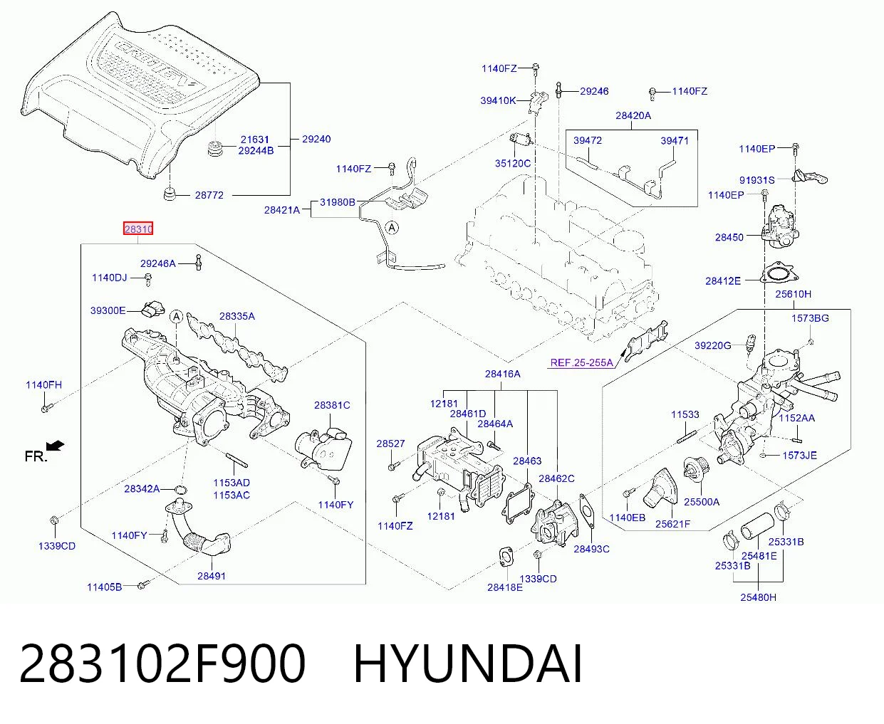 283102F900 Hyundai/Kia Коллектор впускной