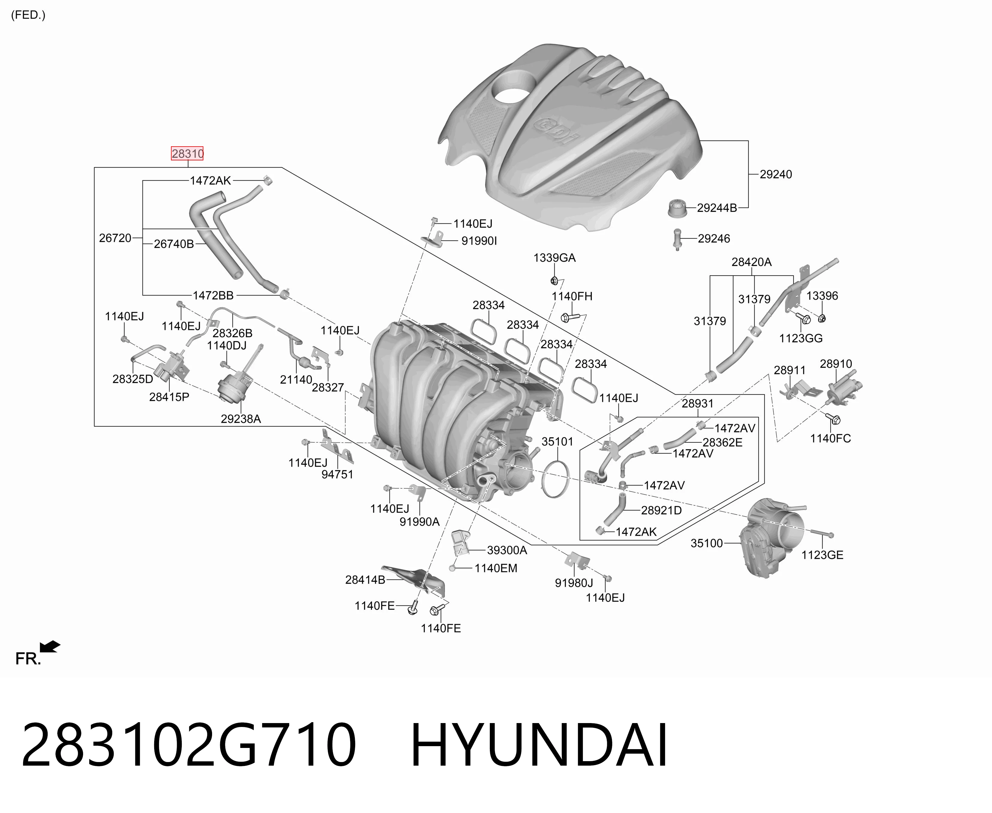 283102G710 Hyundai/Kia Коллектор впускной