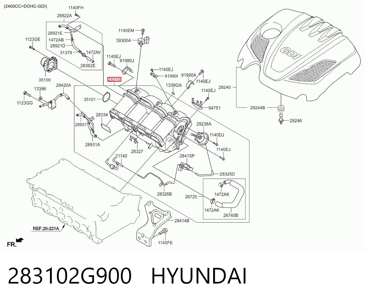 283102G900 Hyundai/Kia Коллектор впускной