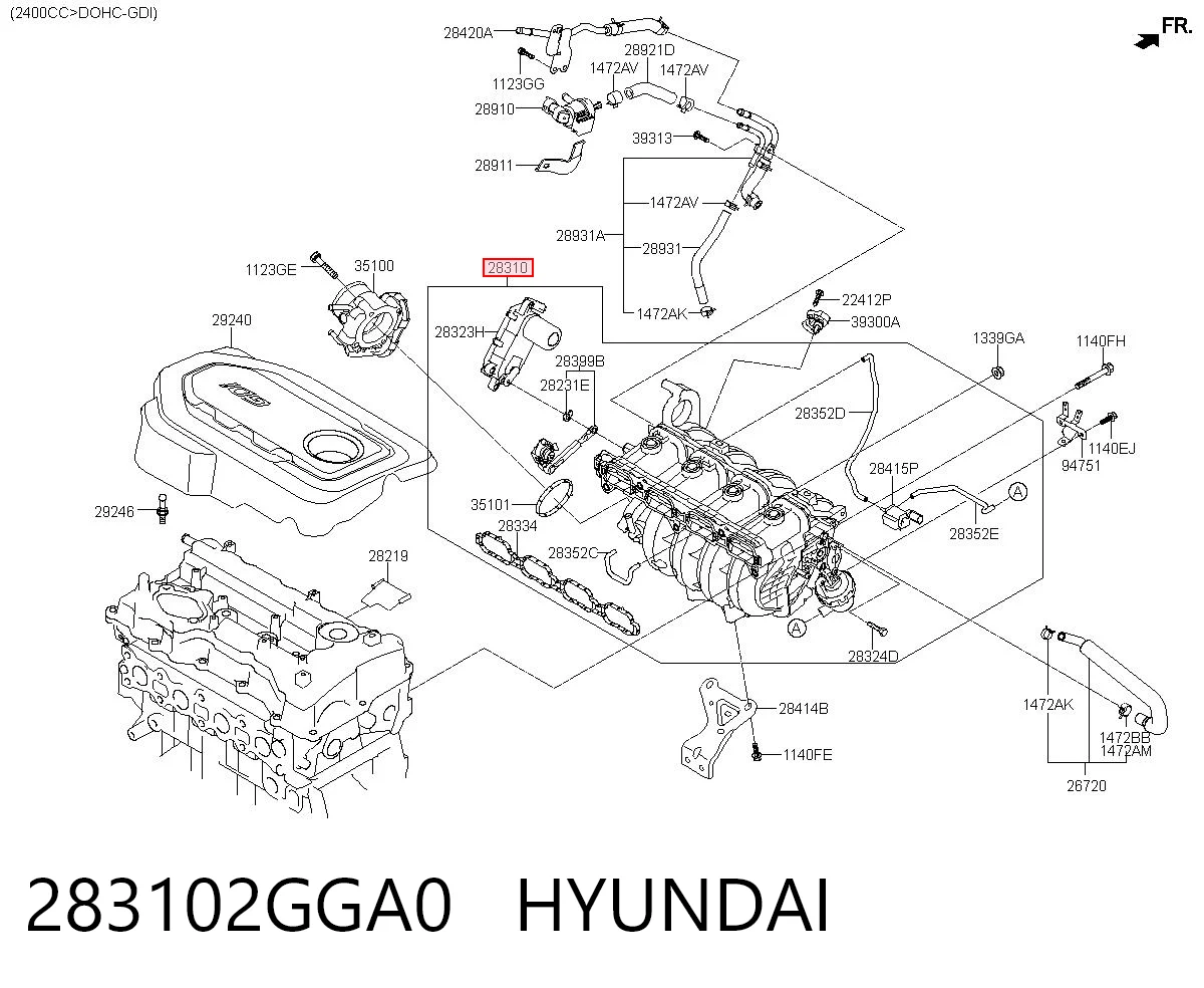 283102GGA0 Hyundai/Kia Коллектор впускной