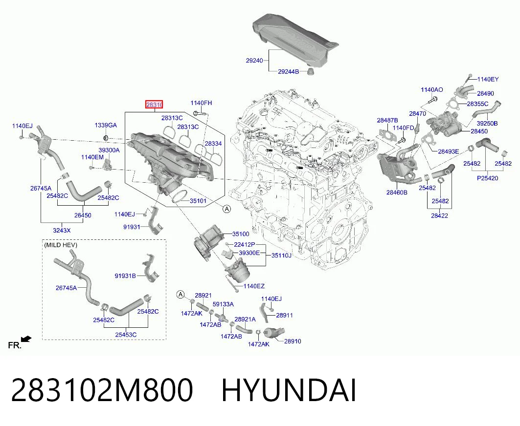 283102M800 Hyundai/Kia Коллектор впускной