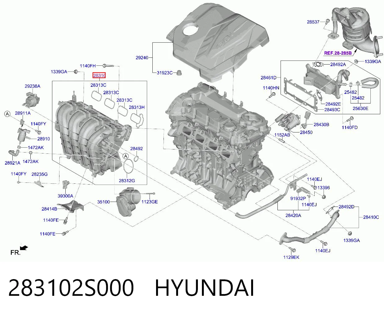 283102S000 Hyundai/Kia Коллектор впускной
