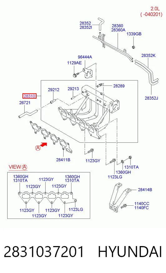 2831037201 Hyundai/Kia Коллектор впускной