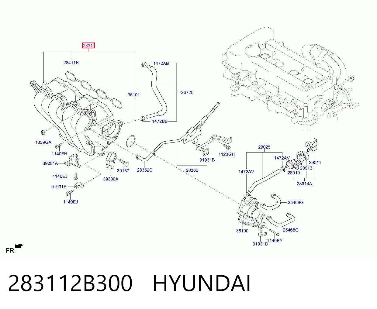 Купить 283112B305 Chrysler Впускной коллектор