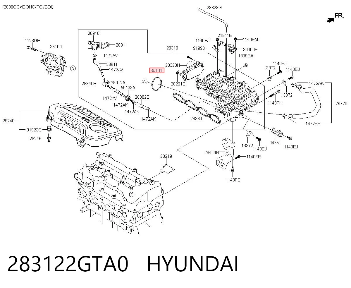 283122GTA0 Hyundai/Kia Прокладка дроссельной заслонки