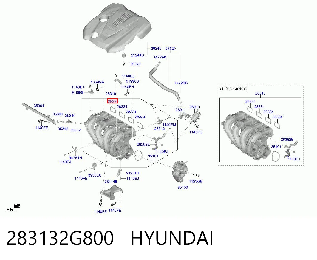 283132G800 Hyundai/Kia  Прокладка впускного коллектора