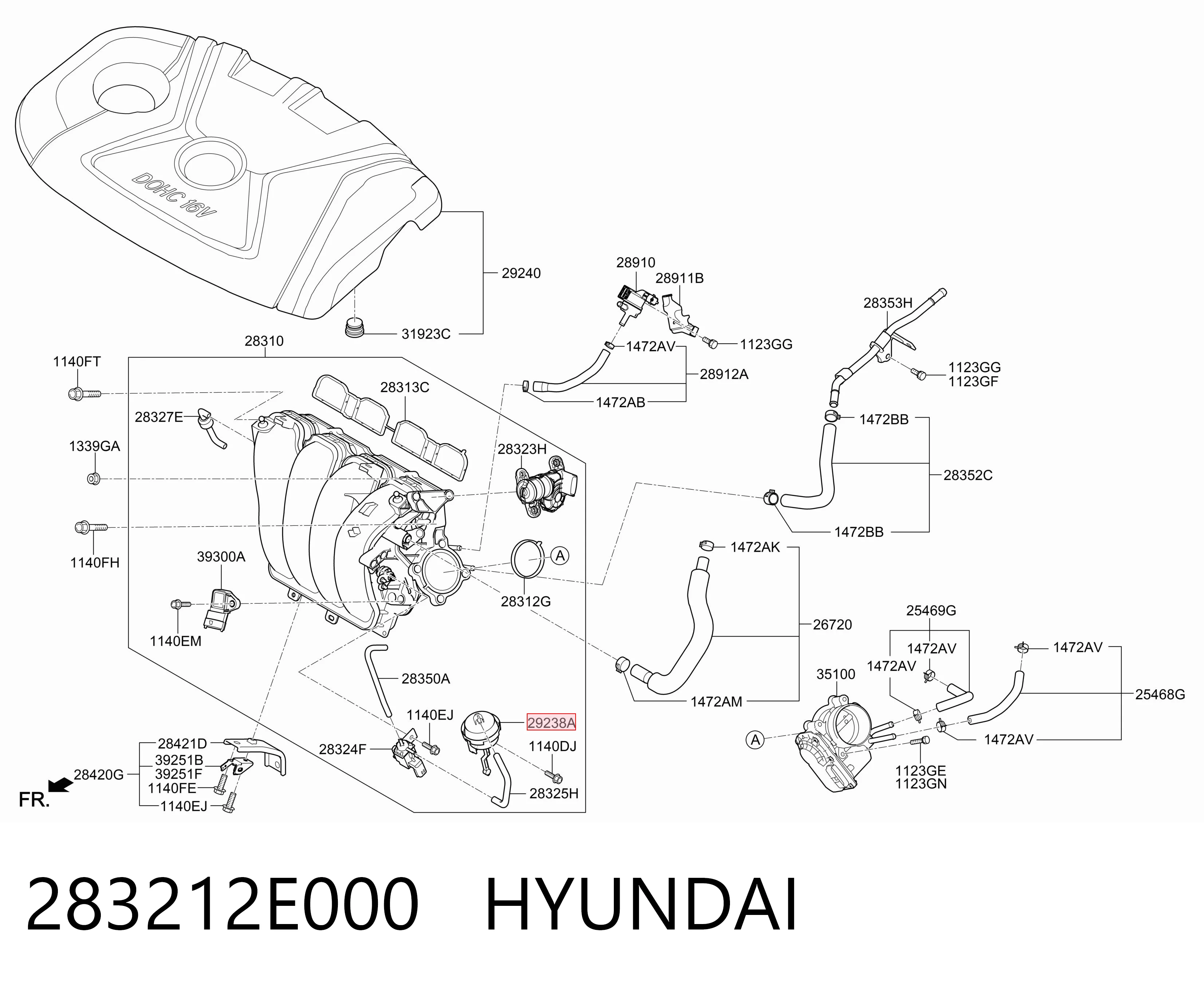 283212E000 Hyundai/Kia Клапан привода заслонок впускного коллектора