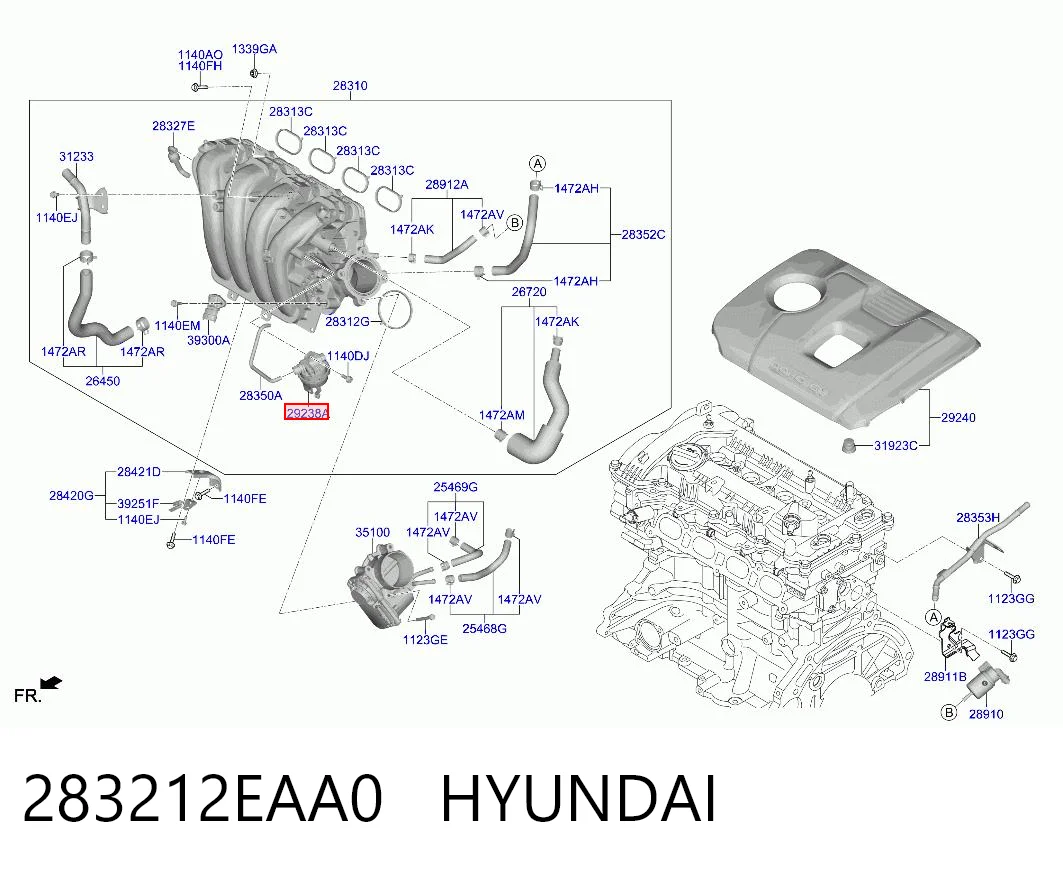 283212EAA0 Hyundai/Kia Клапан привода заслонок впускного коллектора