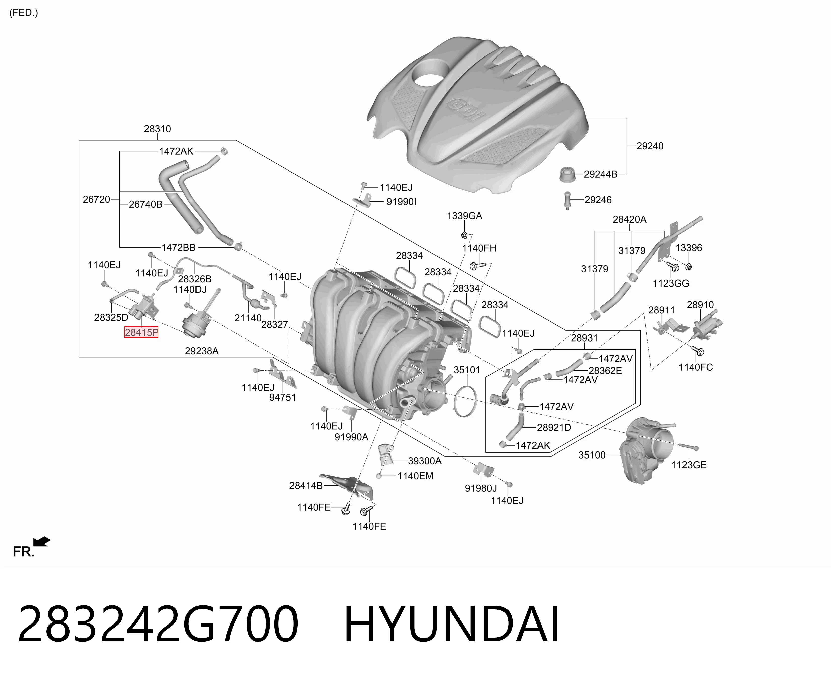 283242G700 Hyundai/Kia Потенциометр регулировки состава отработавших газов