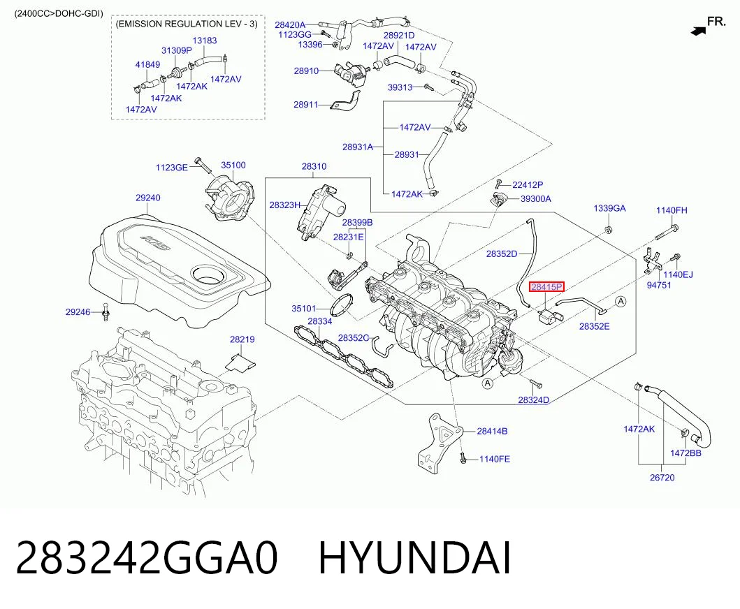 283242GGA0 Hyundai/Kia Соленоид давления наддува