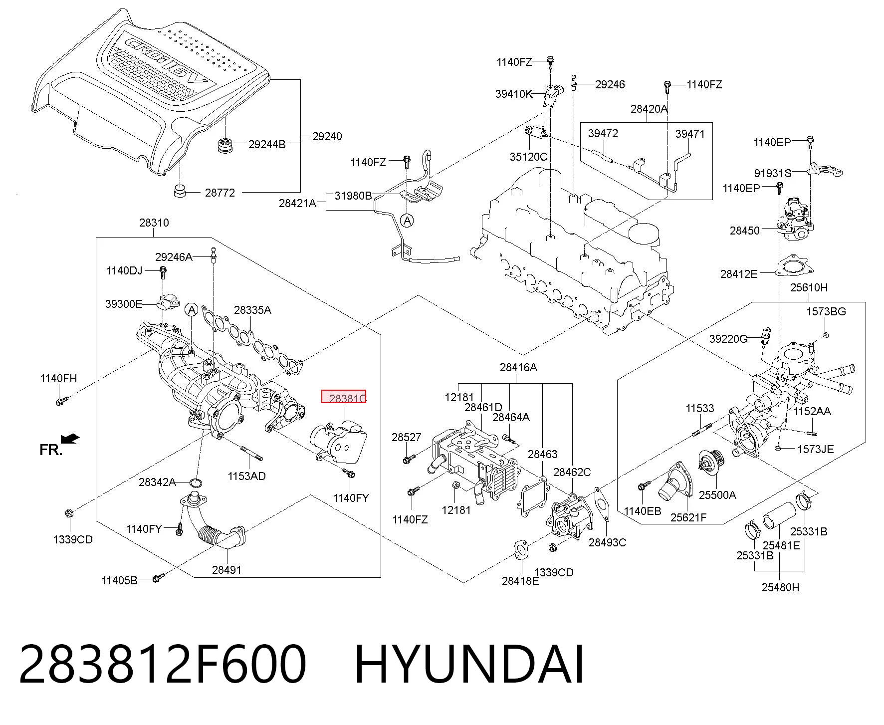 283812F600 Hyundai/Kia Клапан привода заслонок впускного коллектора