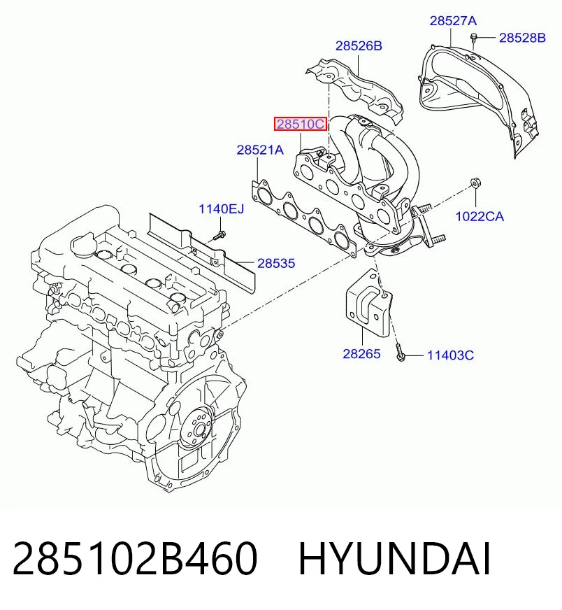 Система выпуска газов двигателя KIA Carens II минивэн (FG) (2006 - 2013) цена, от 228.25 USD
