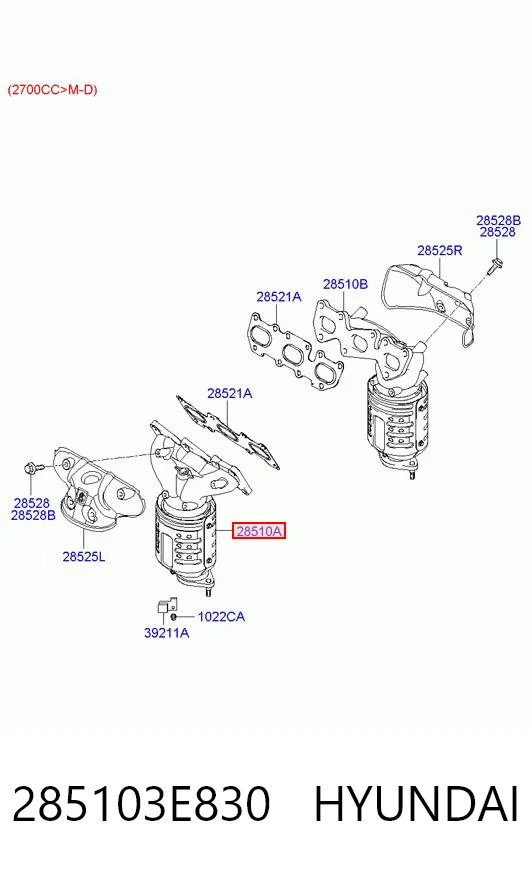 285103E830 Hyundai/Kia Коллектор выпускной, левый