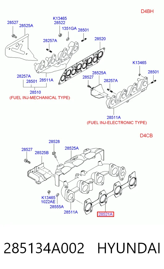 Прокладка коллектора выпускного Hyundai H200 фургон (2000 - 2026) цена, от 14.11 USD