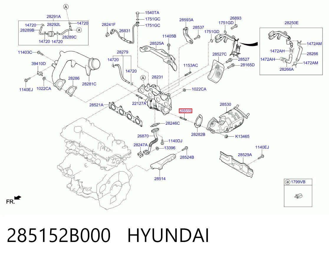 285152B000 Hyundai/Kia Болт (шпилька) крепления турбины