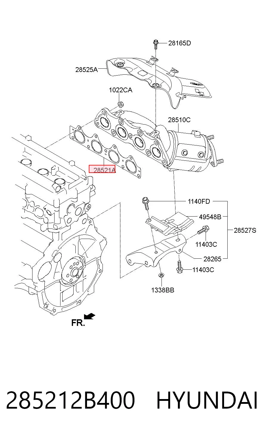 285212B400 Hyundai/Kia Прокладка коллектора выпуск