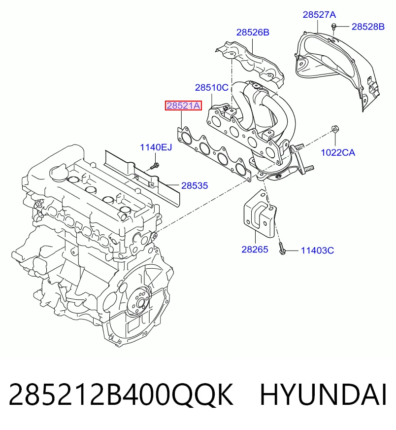  Прокладка коллектора KIA Rio 4