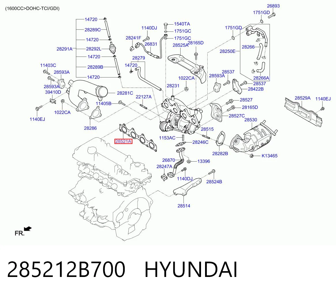 Прокладка коллектора выпускного KIA Forte III седан (YD) (2012 - 2017) цена, от 10.44 USD