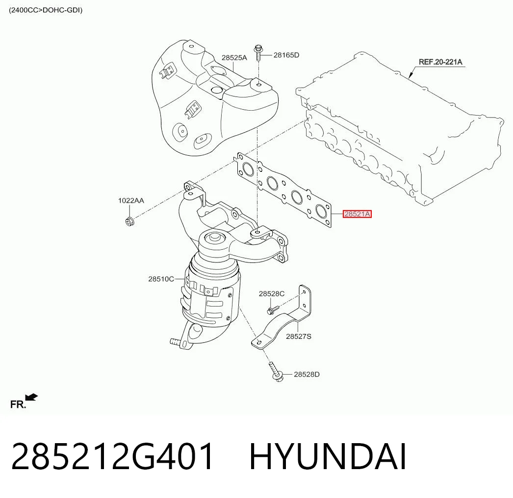 285212G401 Hyundai/Kia Прокладка коллектора выпуск