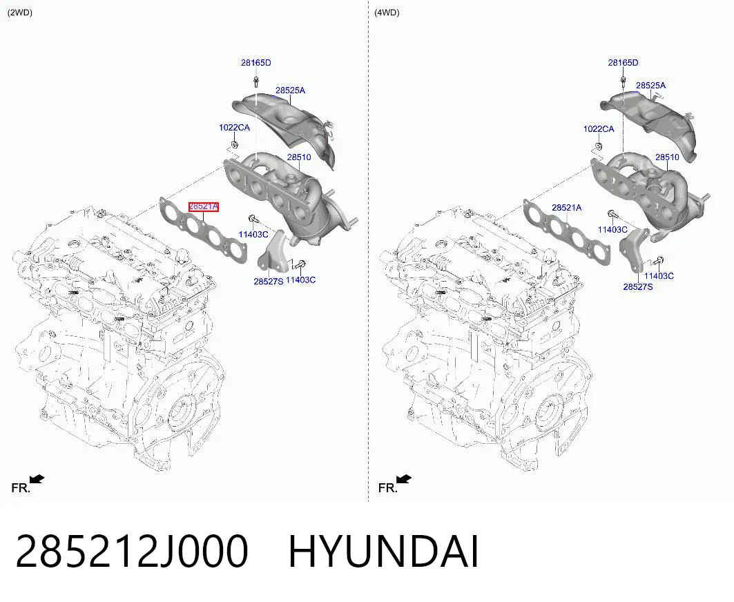 285212J000 Hyundai/Kia Прокладка коллектора выпуск