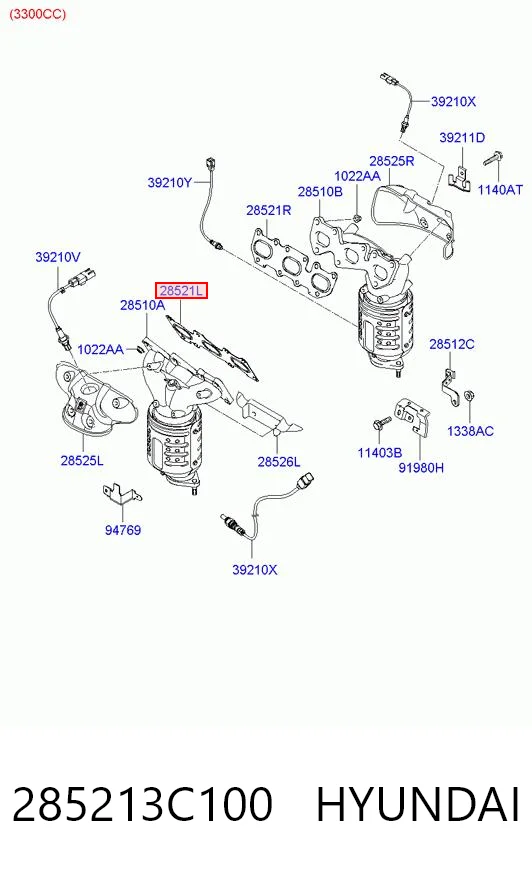 285213C100 Hyundai/Kia Прокладка выпускного коллектора левая